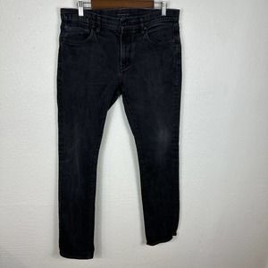 John Varvatos USA Bowery Slim Straight Jeans Men 32x31 Black Denim 5 pocket